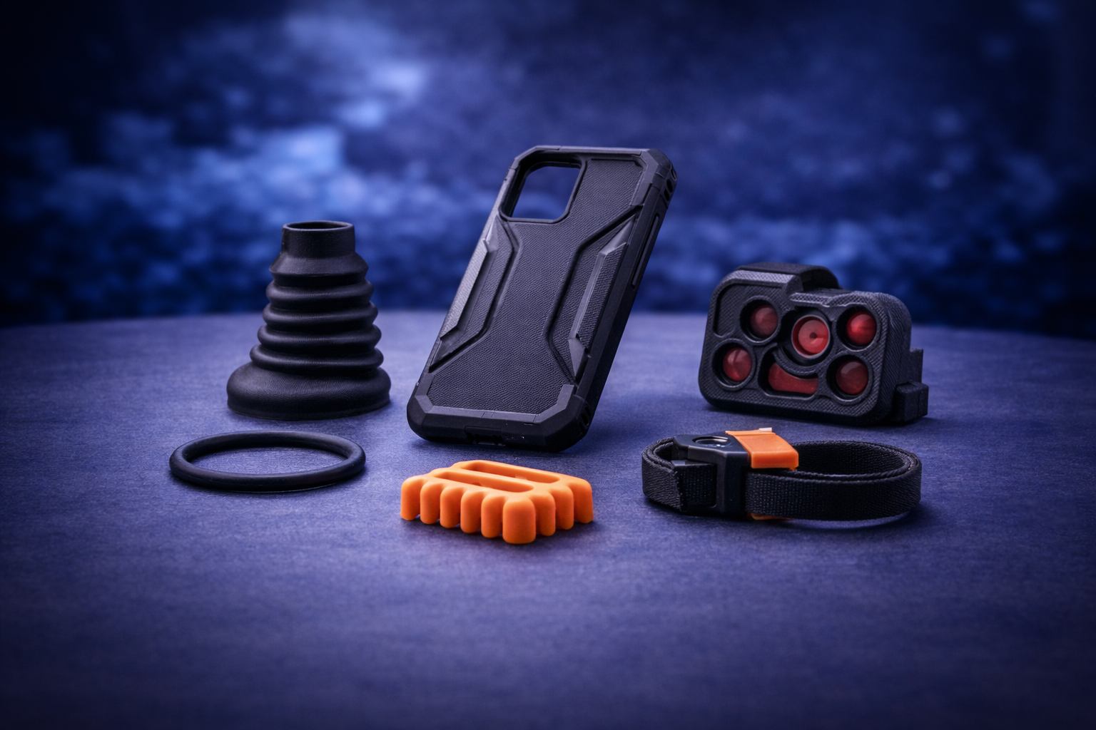 TPU 3D-Druck Beispiel für flexible und stoßdämpfende Bauteile